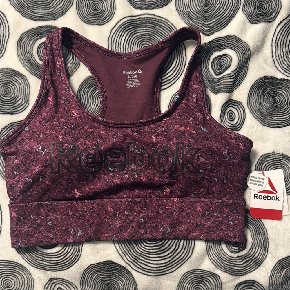 Reebok Red Sports Bra with Racerback Design